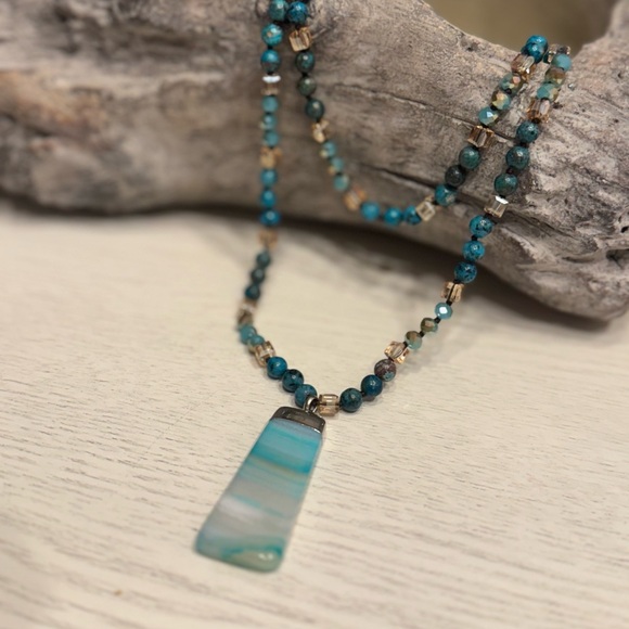 LONG FASHION STONE NECKLACE - Picture 2 of 8